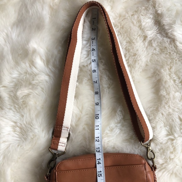 Thirty One Brown Vegan Leather Crossbody Brass Hardware - Picture 8 of 11